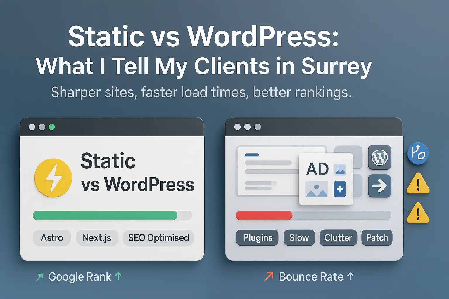 What is the difference between static websites and hand-coded websites?